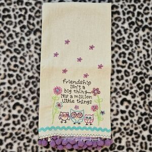 Natural Life Linen/Cotton Embroidered Hand Towel, NWT, Great Gift for a Friend!